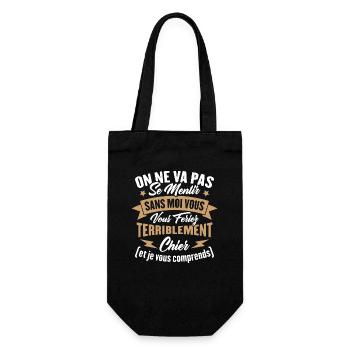 On va pas mentir sans moi vous vous feriez chier - Sac à bouteille - noir - Devant