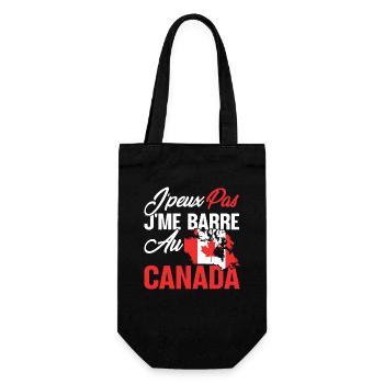 Je peux pas, j'me barre au canada - Sac à bouteille - noir - Devant