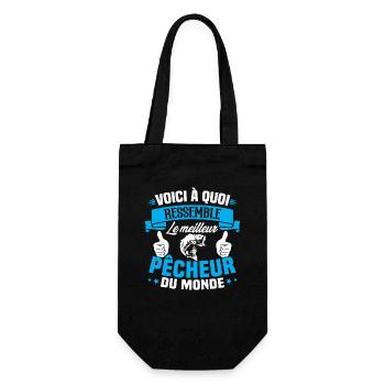 Le meilleur pêcheur du monde Cadeau pêcheur - Sac à bouteille - noir - Devant