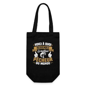 Le meilleur pêcheur du monde Cadeau pêcheur - Sac à bouteille - noir - Devant