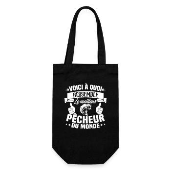 Le meilleur pêcheur du monde Cadeau pêcheur - Sac à bouteille - noir - Devant