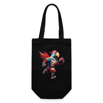 Papageien Rugby / Rugbyspieler Papagei - Geschenkbeutel für Flaschen - Schwarz - Vorne