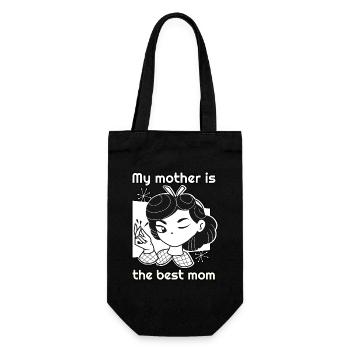 My mother is the Mother Day Gift - Geschenkbeutel für Flaschen - Schwarz - Vorne