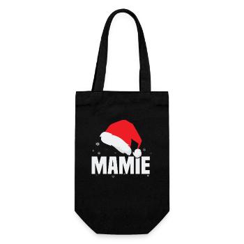 Mamie noël, Noël cadeau Mamie - Sac à bouteille - noir - Devant
