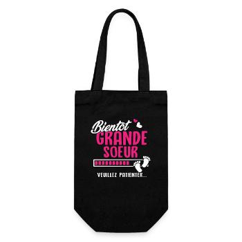 Bientôt Grande soeur veuillez patienter - Sac à bouteille - noir - Devant