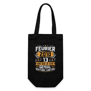 Rétro Cadeau D'anniversaire 13 Ans Février 2010 - Sac à bouteille - noir - Devant