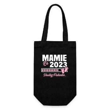 Mamie en 2023 / Cadeau future mamie 2023 - Sac à bouteille - noir - Devant