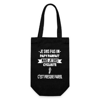 Papy cycliste humour maillot cyclisme t-shirt - Sac à bouteille - noir - Devant
