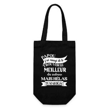 Papou humour t-shirt enfant grand-père idée cadeau - Sac à bouteille - noir - Devant