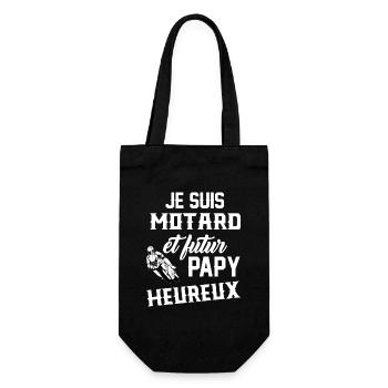 je suis motard et futur papy heureux t-shirt papou - Sac à bouteille - noir - Devant