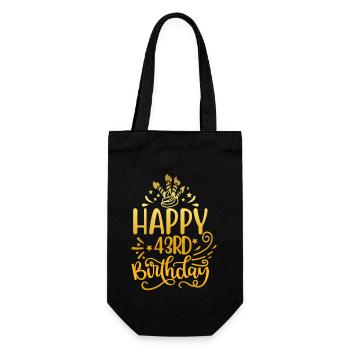 Herzlichen Glückwunsch zum 43. Geburtstag 43 Jahre alte Geschenkideen (Gold) - Geschenkbeutel für Flaschen - Schwarz - Vorne