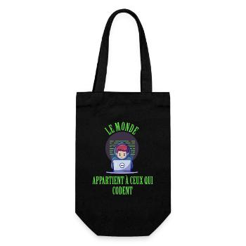 le monde appartient à ceux qui codent geek maillot - Sac à bouteille - noir - Devant