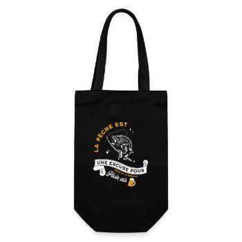 Humour pêche poisson cadeau pour pêcheur homme - Sac à bouteille - noir - Devant