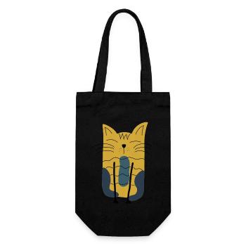 Scandinavian Cat Cat Lover - Gift Bag for Bottles - black - Front