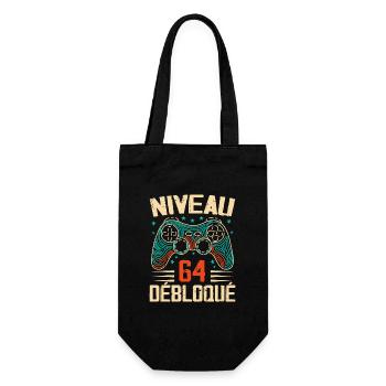 1960 64th Birthday Gifts, 64 Years Adventure - Gift Bag for Bottles - black - Front