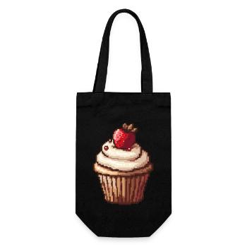 Icône de pixel de muffin - Sac à bouteille - noir - Devant