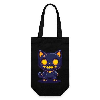 Katze Halloween Lustig - Geschenkbeutel für Flaschen - Schwarz - Vorne