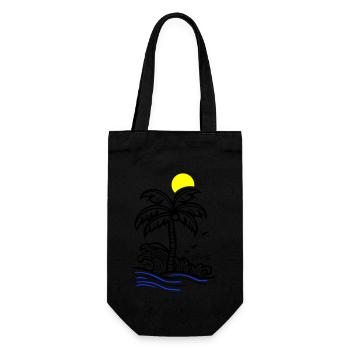 Palm Tree Holidays Plage Été - Sac à bouteille - noir - Devant