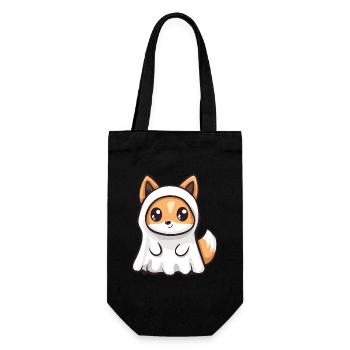 Fox Halloween Comic Ghost - Gift Bag for Bottles - black - Front