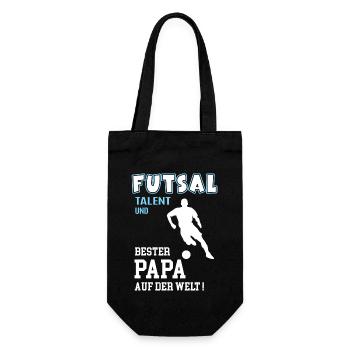 Futsal Bester Papa Vater Vatertag Geburtstag - Geschenkbeutel für Flaschen - Schwarz - Vorne