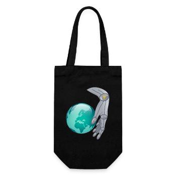 Space: Alien reaches for world domination - Gift Bag for Bottles - black - Front