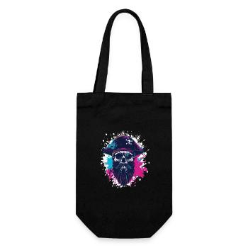 Pirate Skull Captain - Gift Bag for Bottles - black - Front