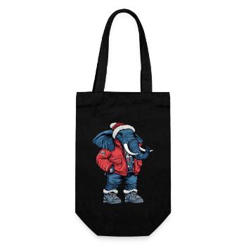 Éléphant Mode Hiver - Sac à bouteille - noir - Devant