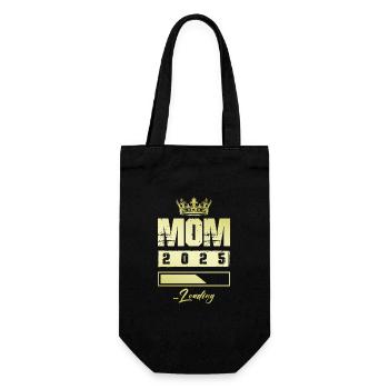 Mama 2025 Loading Mom - Geschenkbeutel für Flaschen - Schwarz - Vorne