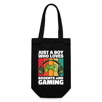 Gamer und Nagetiere: Videospiele und agile Abenteuer - Geschenkbeutel für Flaschen - Schwarz - Vorne