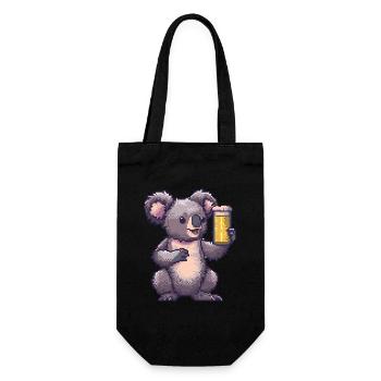 Koala Pixel Beer - Gift Bag for Bottles - black - Front