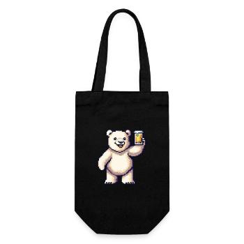 Bière Polar Bear Pixel - Sac à bouteille - noir - Devant