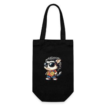 hérisson bande dessinée drôle été - Sac à bouteille - noir - Devant
