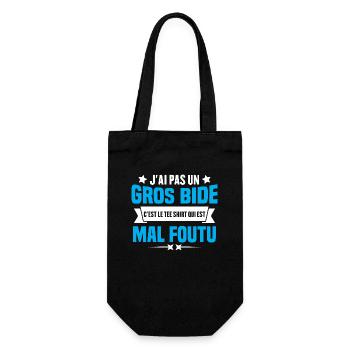 J'ai Pas Un Gros Bide Humour cadeau - Sac à bouteille - noir - Devant