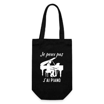 Je peux pas j'ai piano sur - Sac à bouteille - noir - Devant