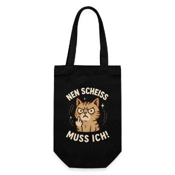 Drôle de chat avec un dicton effronté 'a shit - Sac à bouteille - noir - Devant