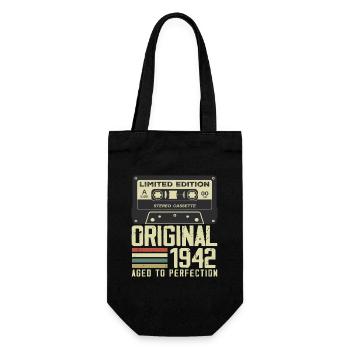 82nd Retro Style Anniversary Gift 1942 - Gift Bag for Bottles - black - Front