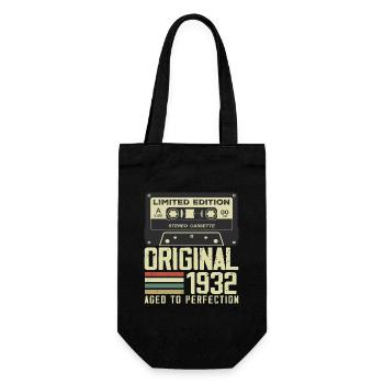 92nd Retro Style Anniversary Gift 1932 - Gift Bag for Bottles - black - Front
