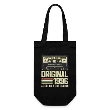 28th Retro Style Anniversary Gift 1996 - Gift Bag for Bottles - black - Front