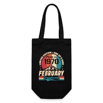 Cadeau 54e Anniversaire Vintage Né En Février 1970 - Sac à bouteille - noir - Devant