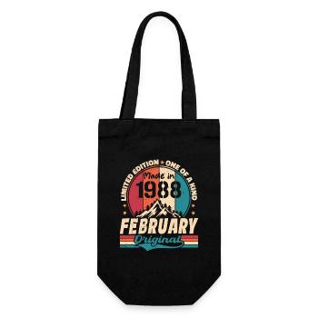 Cadeau 36e Anniversaire Vintage Né En Février 1988 - Sac à bouteille - noir - Devant