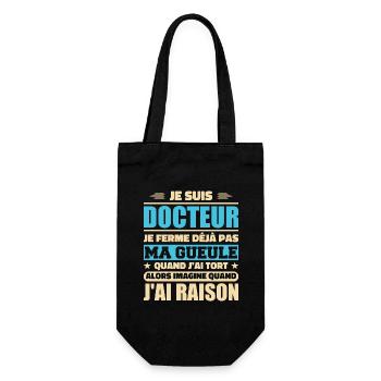 I'm Doctor and I'm Right - Humour Doctor - Gift Bag for Bottles - black - Front