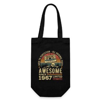 Vintage 1967 Birthday Gift | Born in 1967 - Gift Bag for Bottles - black - Front