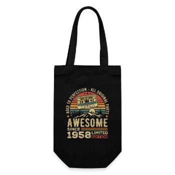 Jahrgang 1958 Geburtstagsgeschenk | Jahrgang 1958 - Geschenkbeutel für Flaschen - Schwarz - Vorne