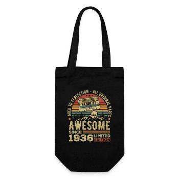 Cadeau D’anniversaire Vintage 1936 | Né en 1936 - Sac à bouteille - noir - Devant