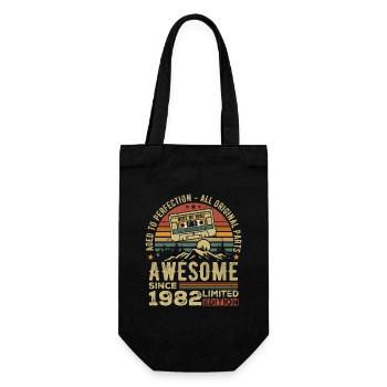 Vintage 1982 Birthday Gift | Born in 1982 - Gift Bag for Bottles - black - Front