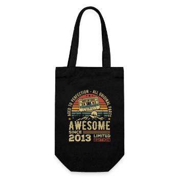 Cadeau D’anniversaire Vintage 2013 | Né en 2013 - Sac à bouteille - noir - Devant
