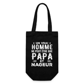 A Real Man Is Just a Dad and a Swimmer - Gift Bag for Bottles - black - Front