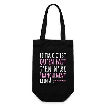 J'en n' ai rien à f.....phrase drôle cadeau femme. - Sac à bouteille - noir - Devant