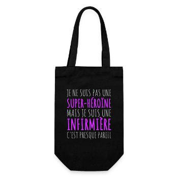 Infirmière super humour infirmiere cadeau femme - Sac à bouteille - noir - Devant