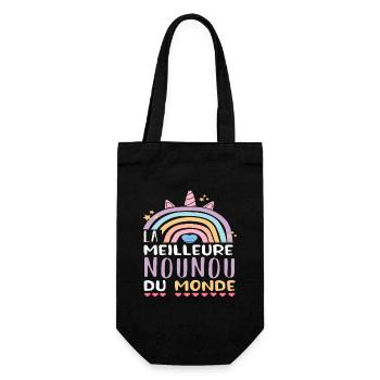 Meilleure nounou du monde humour nourrice cadeau - Sac à bouteille - noir - Devant
